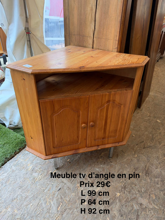 Meuble tv d’angle en pin 069416