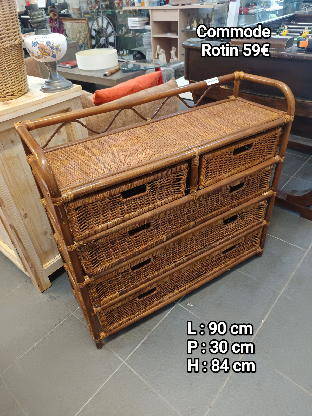 Commode rotin 068979