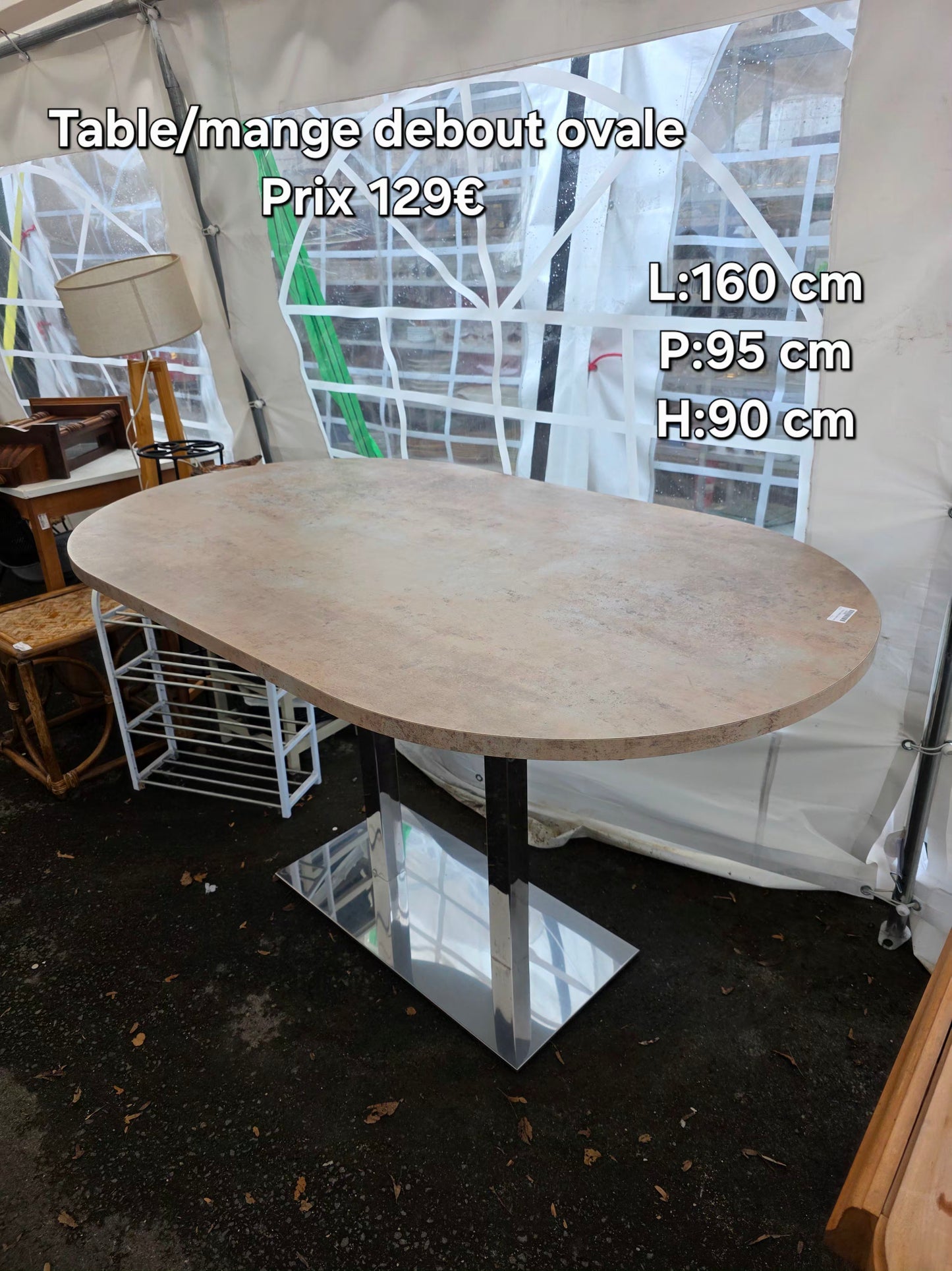 Table/mange debout ovale 052580
