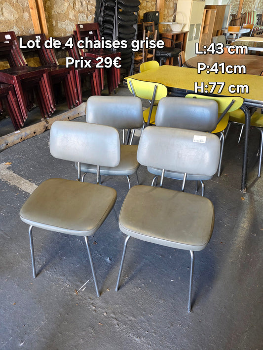 Lot de 4 chaises grise 049714