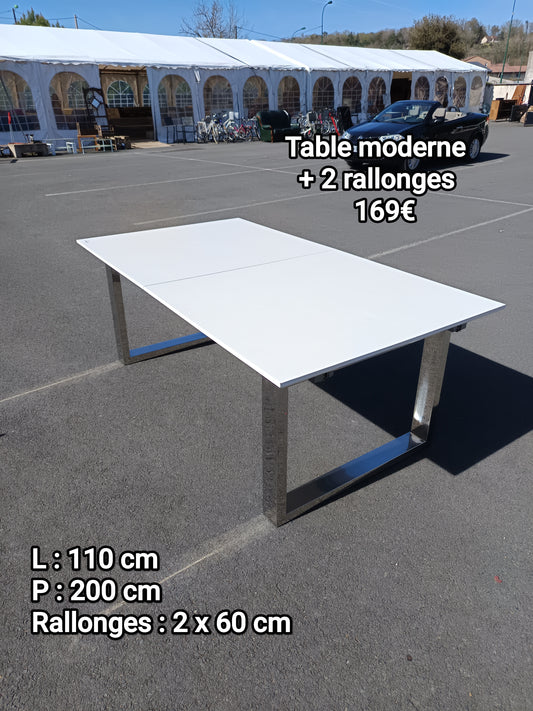 Table moderne + rallonges059811