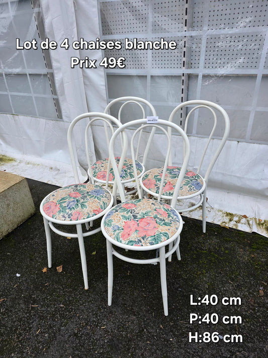 Lot de 4 chaises blanche 057318