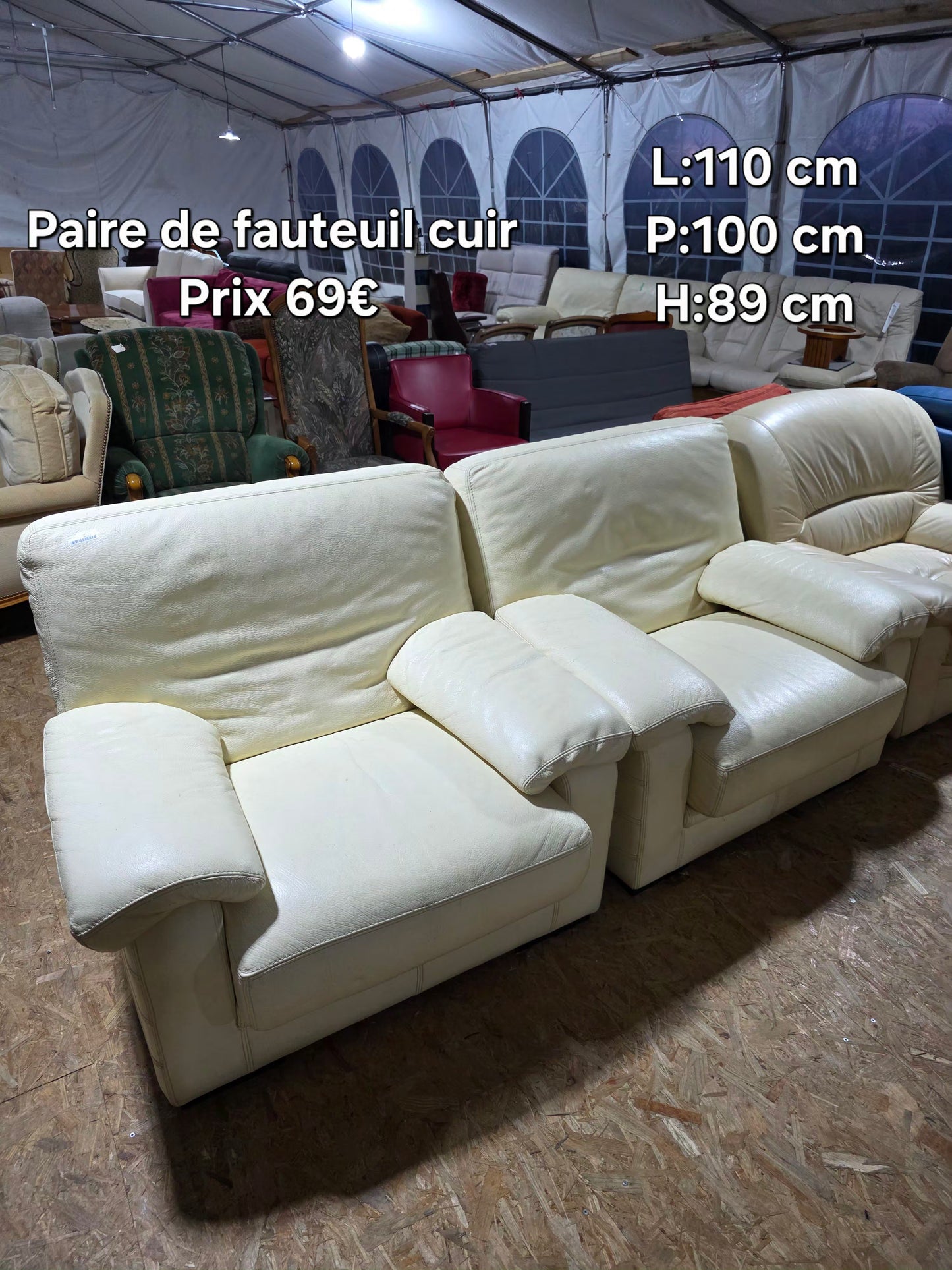 Paire de fauteuil cuir 051032