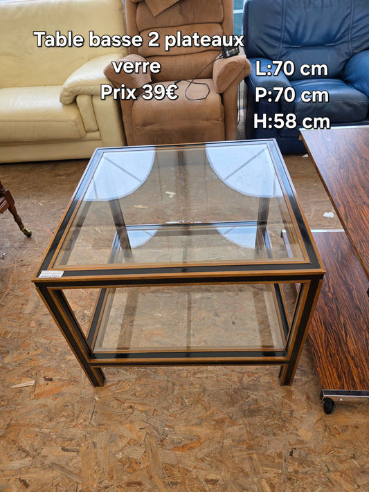 Table basse 2 plateaux verre 051815