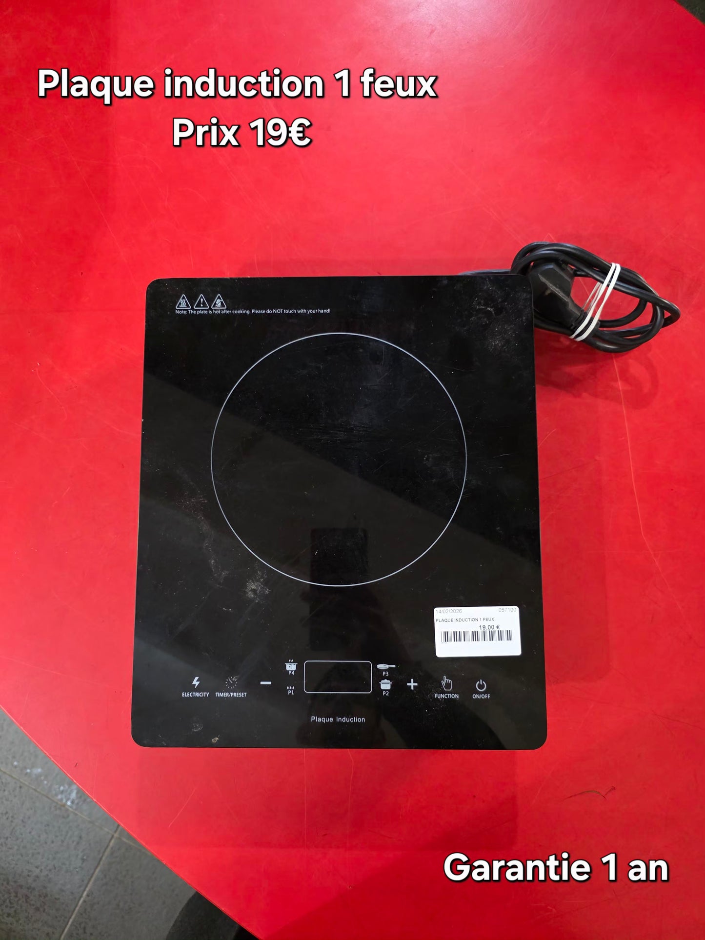 Plaque induction 1 feux 057100