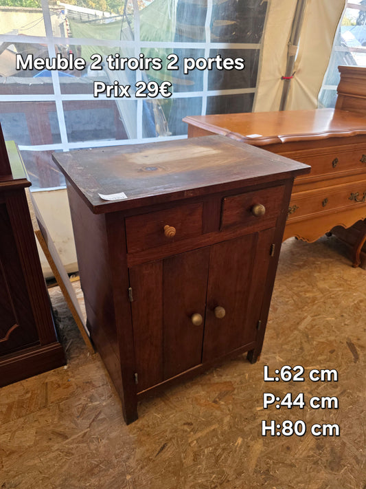 Meuble 2 tiroirs 2 portes 049772