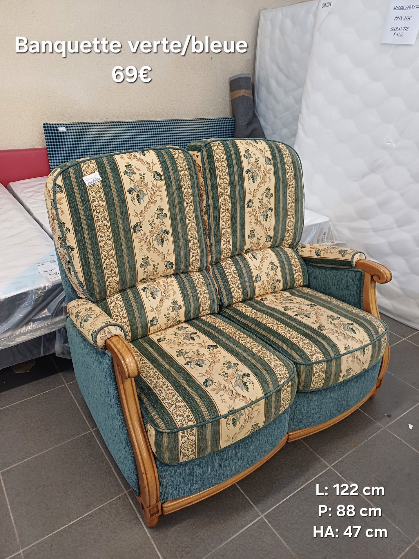 Banquette verte/bleue 067122