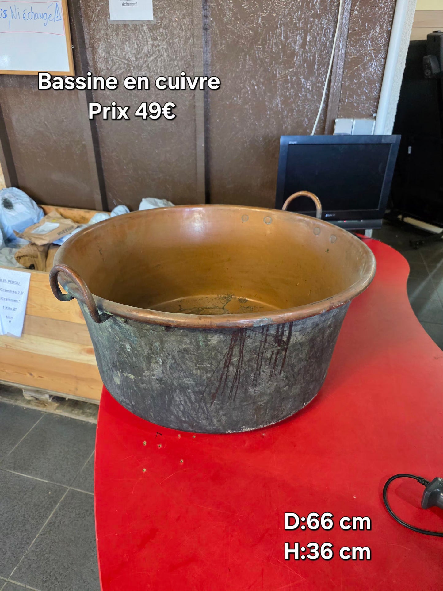 Bassine en cuivre 056569