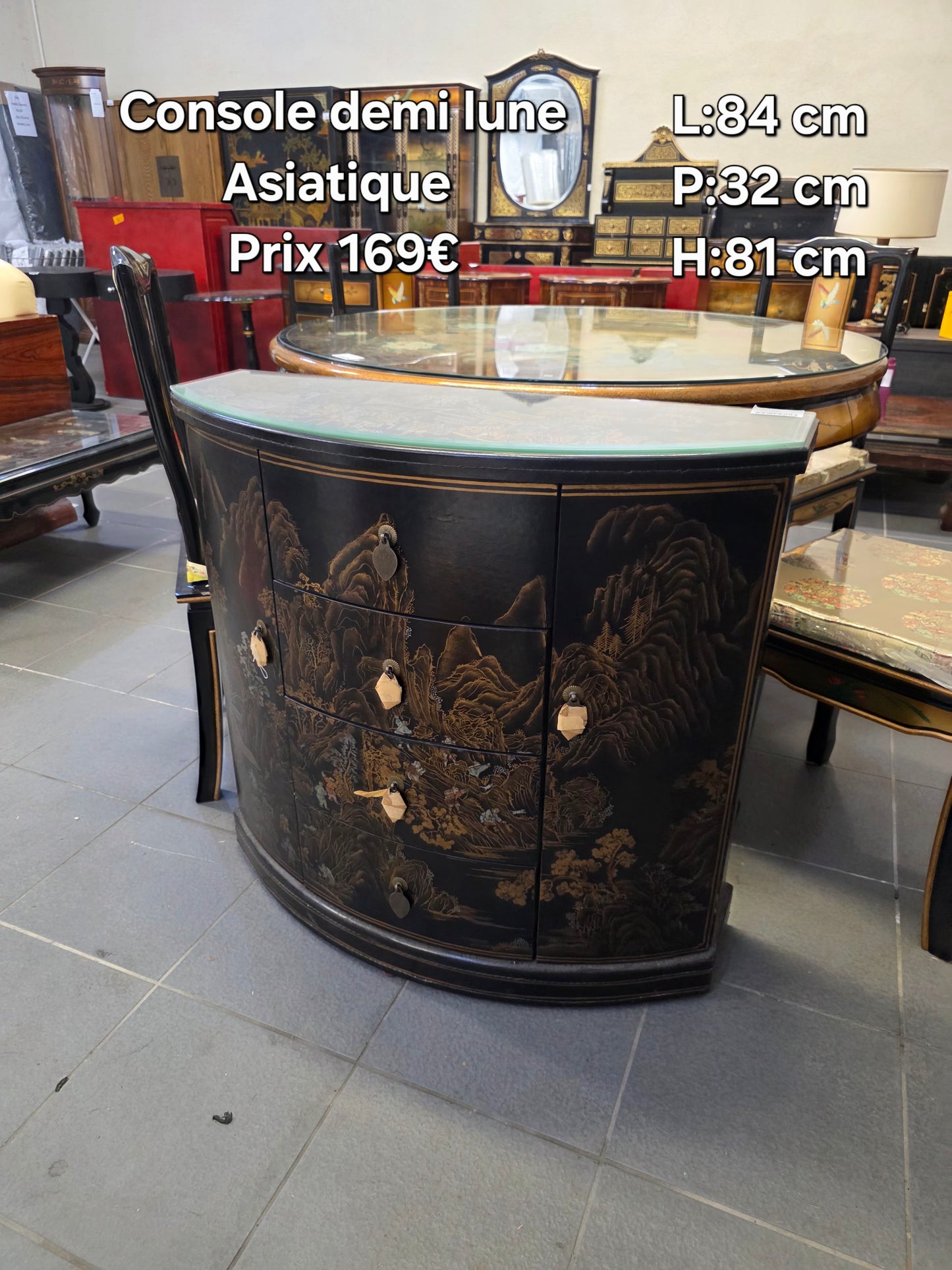 Console demi lune Asiatique 049744