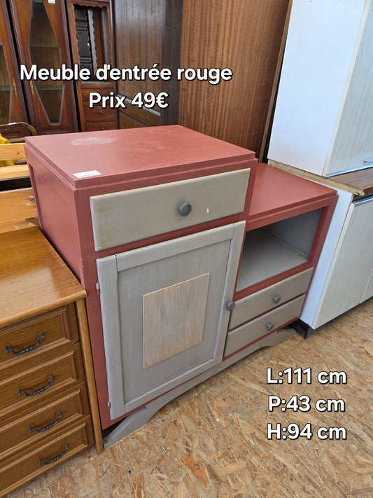 Meuble ďentrée rouge 049342