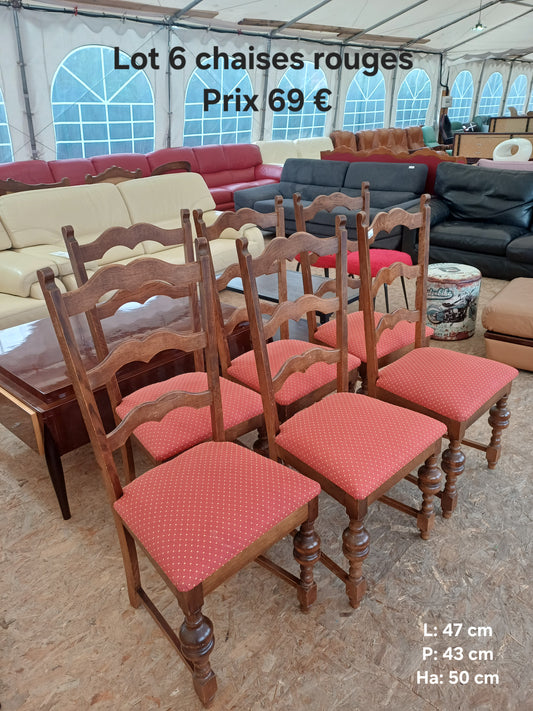 Lot 6 chaises rouges 053437
