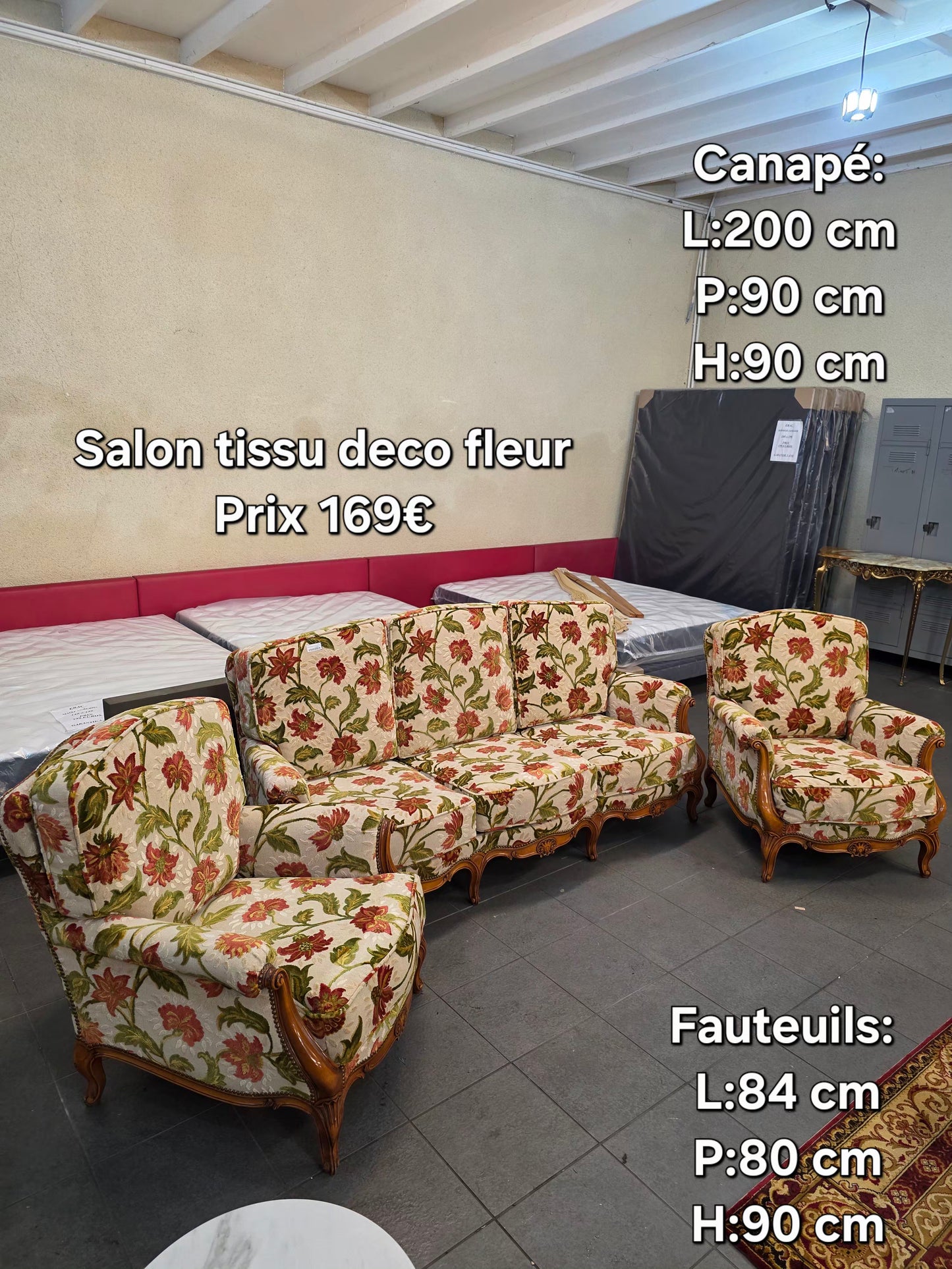Salon canapé et 2 fauteuils 055001