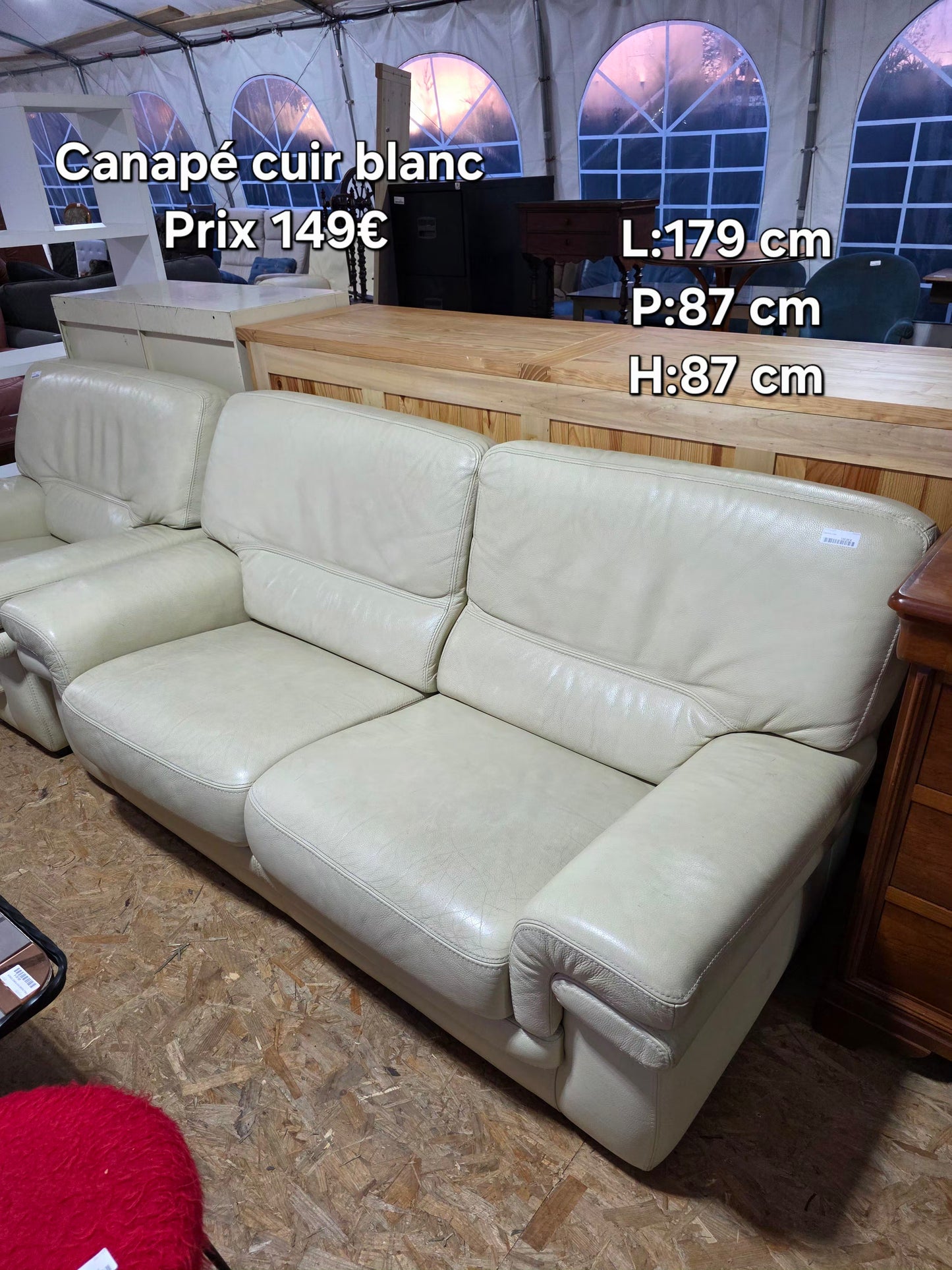 Canapé cuir blanc 052050