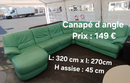 Canapé vert d'angle 047055