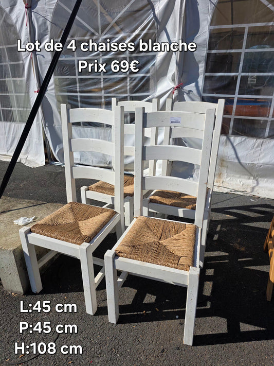 Lot de 4 chaises blanche 050362