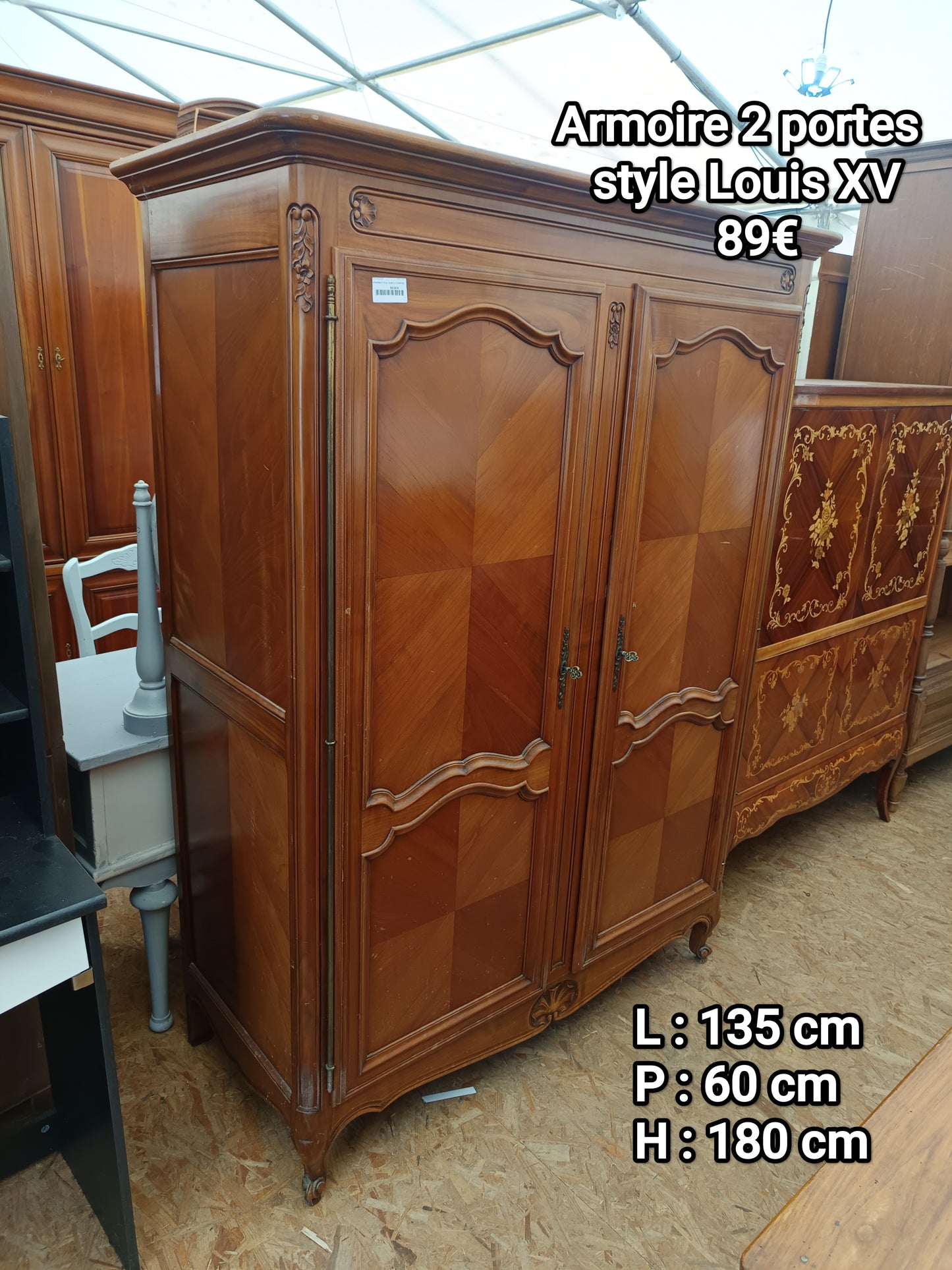 Armoire 2 portes style Louis XV 060779
