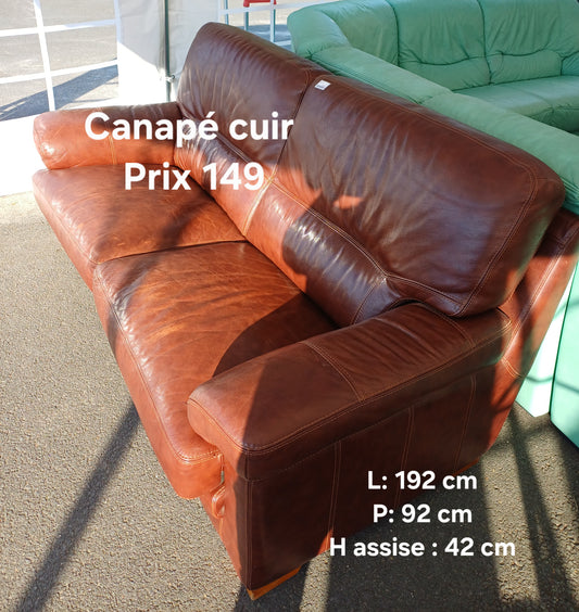 Canapé cuir marron 047049