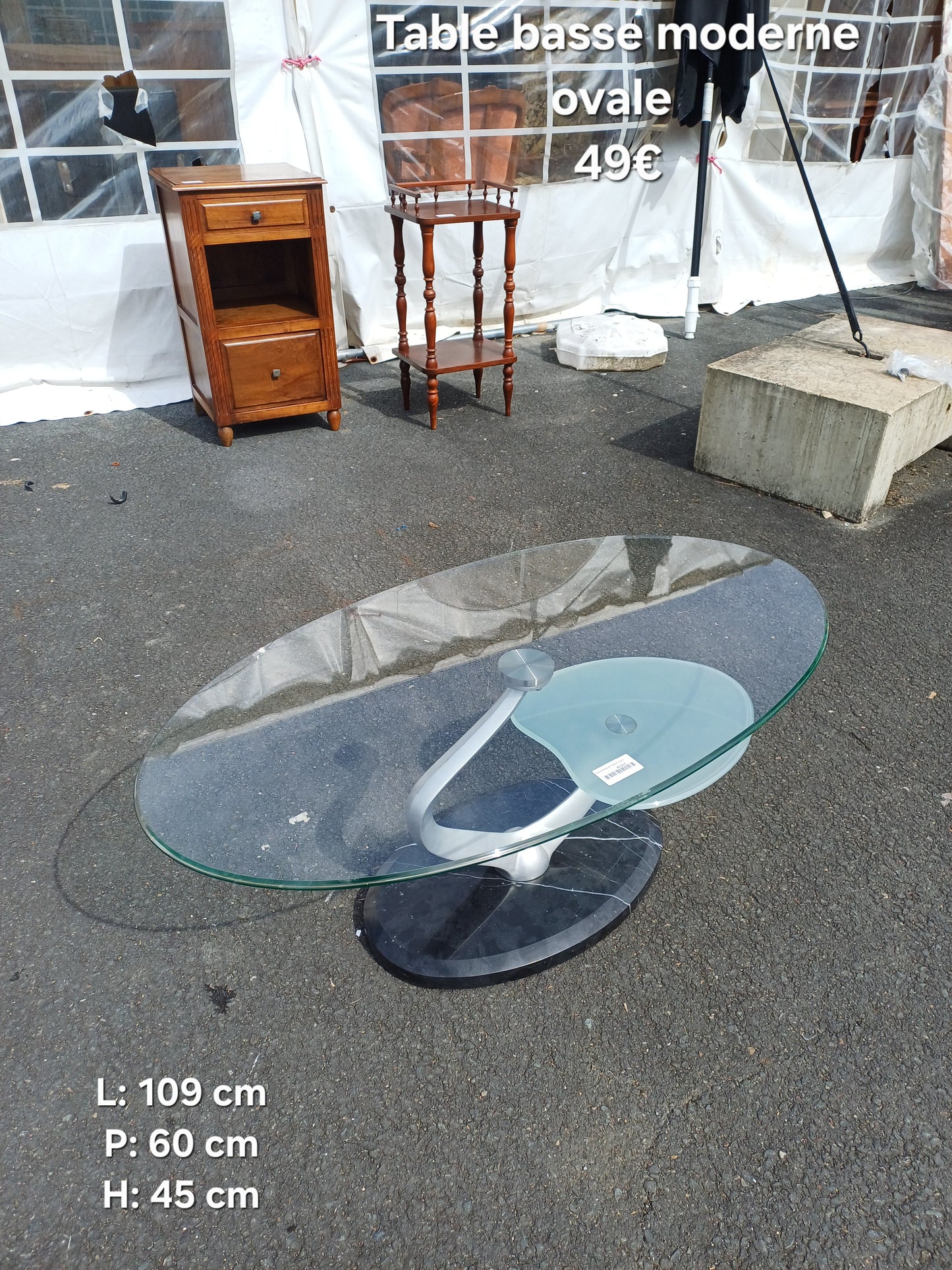 Table basse moderne ovale 060956