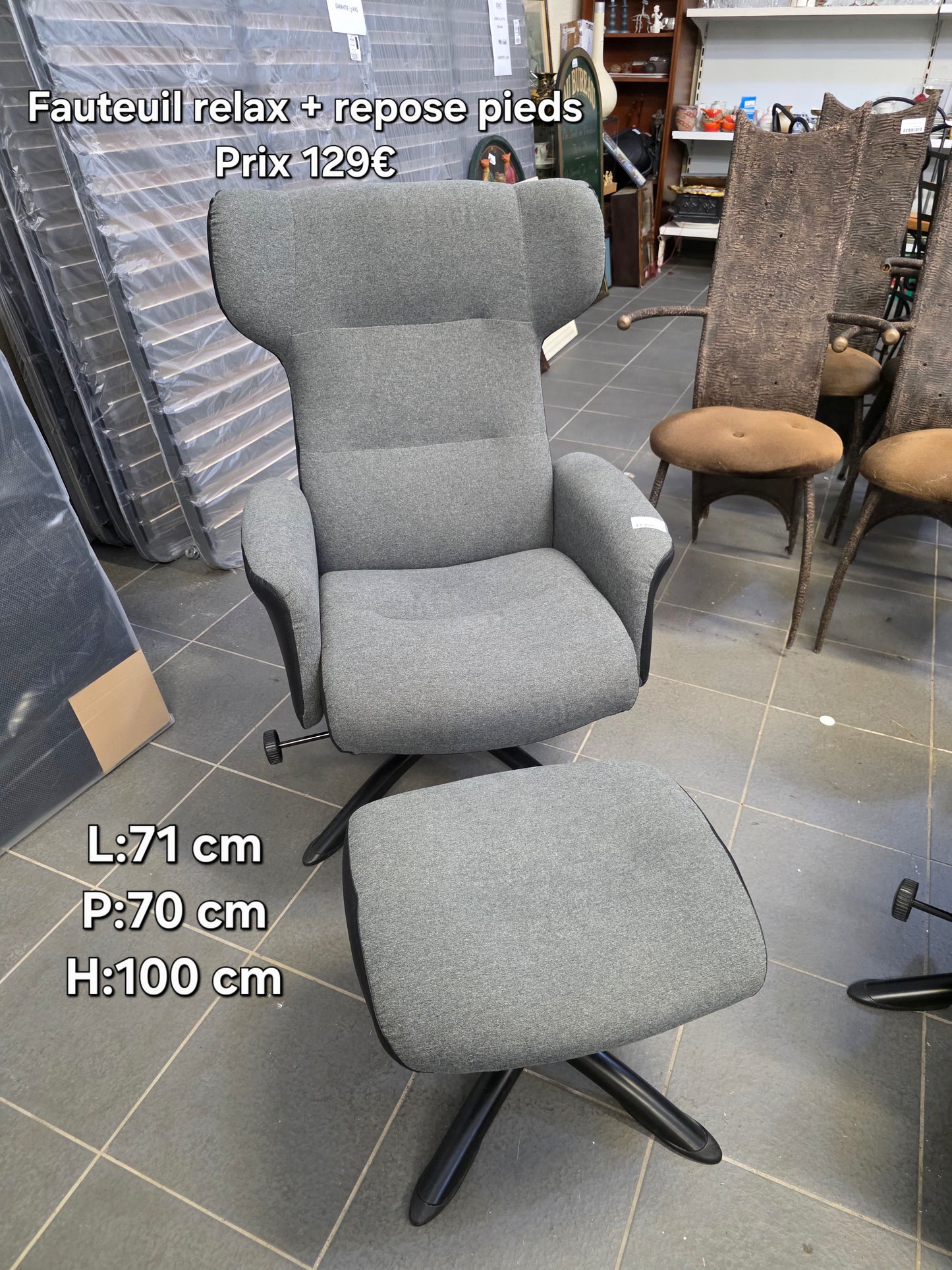 Fauteuil relax + repose pieds 046266