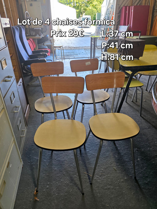 Lot de 4 chaises formica 049718
