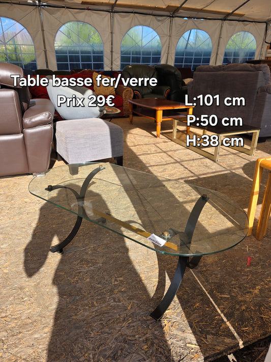 Table basse fer/verre 049710