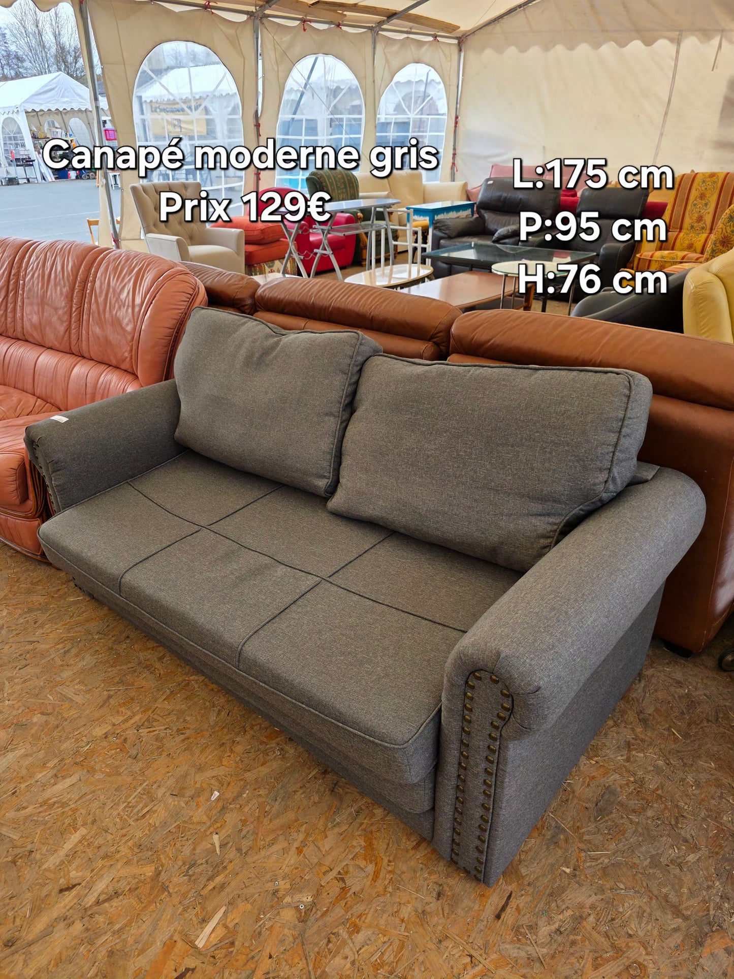 Canapé moderne gris 051968