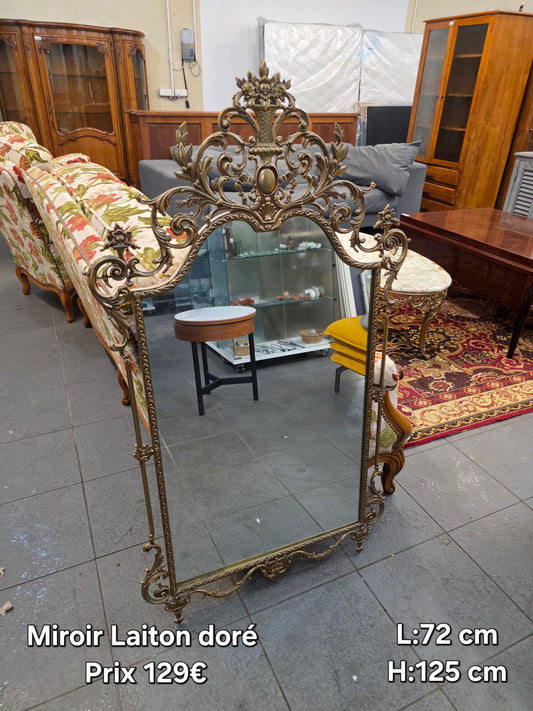 Miroir laiton doré 054997