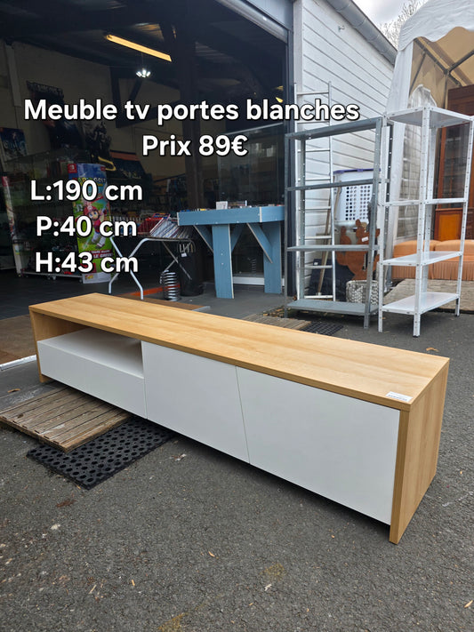 Meuble tv portes blanches 048337