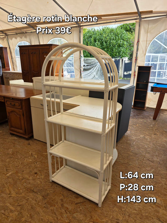 Étagère rotin blanche 050569