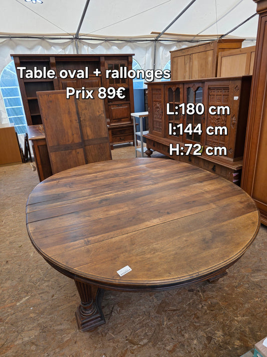 Table ovale + rallonges 048333