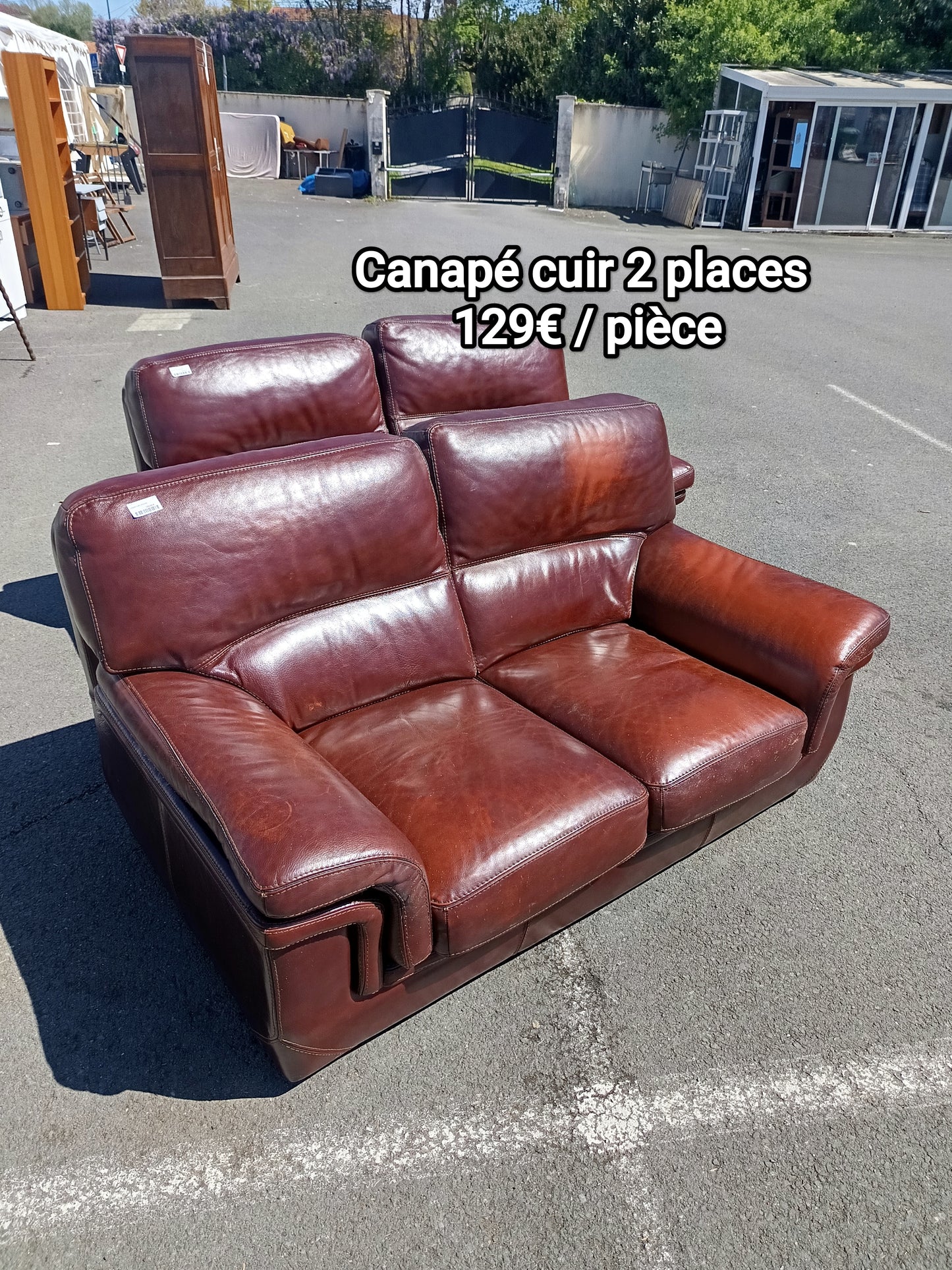 Canapé cuir 2 places 039983