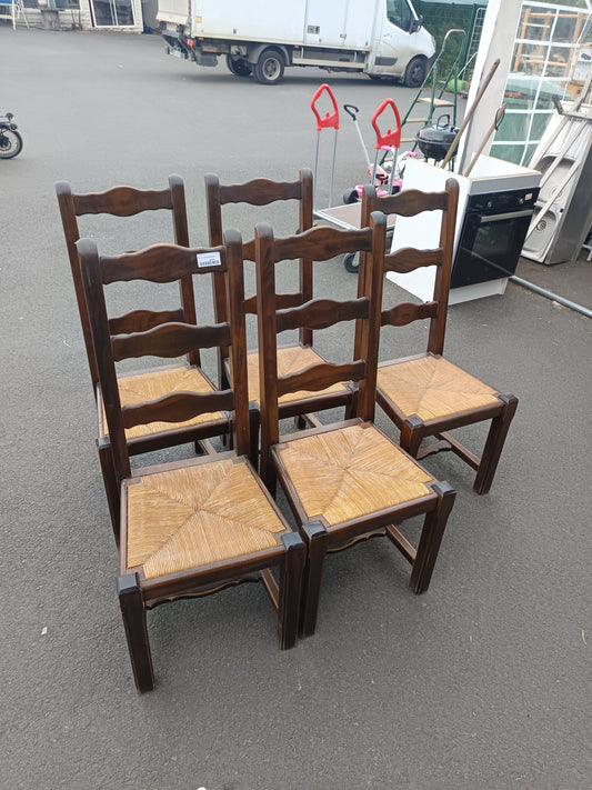 Lot de 5 chaises bois massif 040646