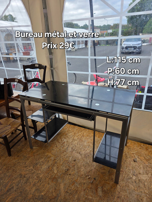 Bureau métal et verre 047262