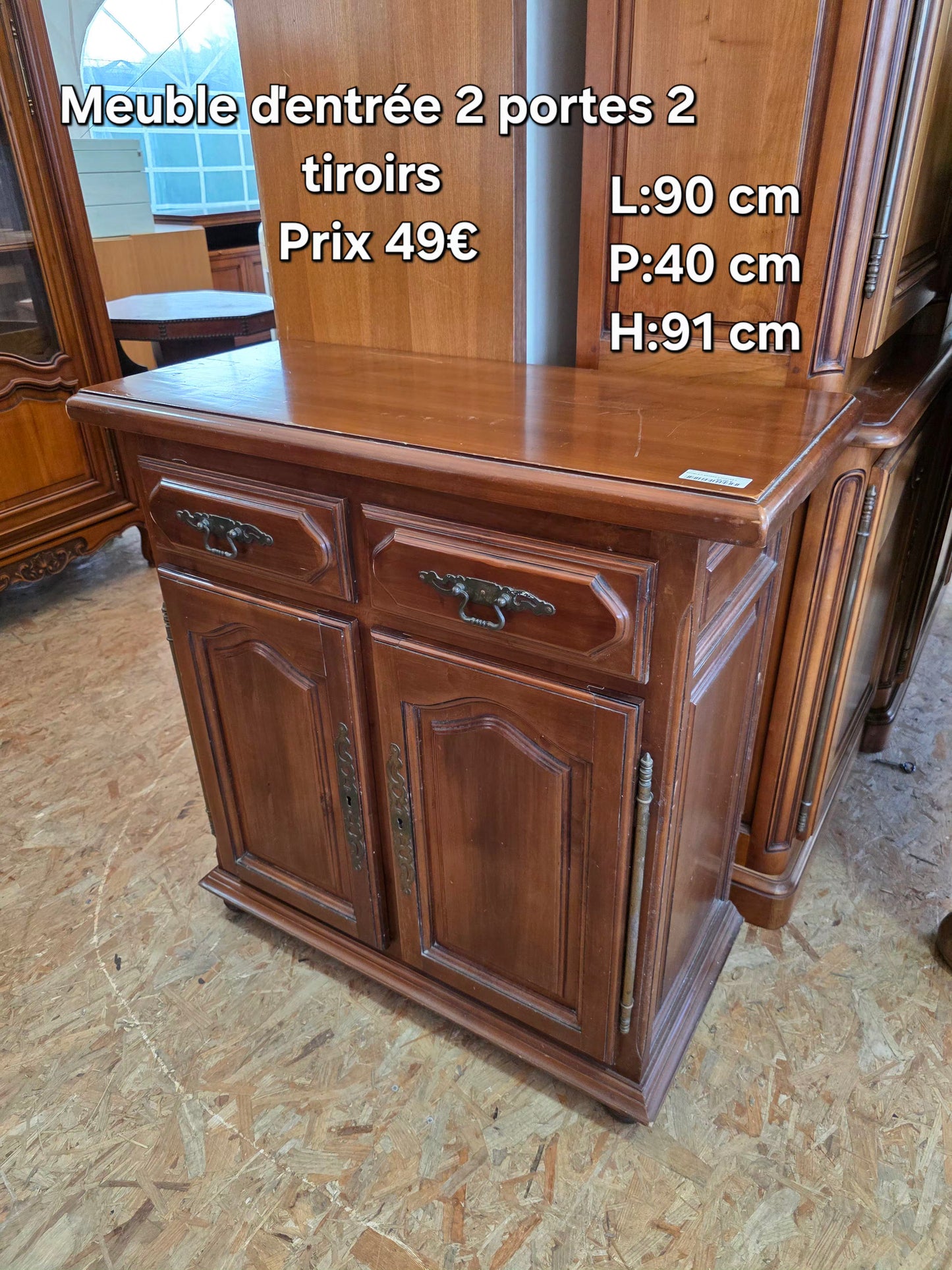 Meuble ďentrée 2 portes 2 tiroirs 051927