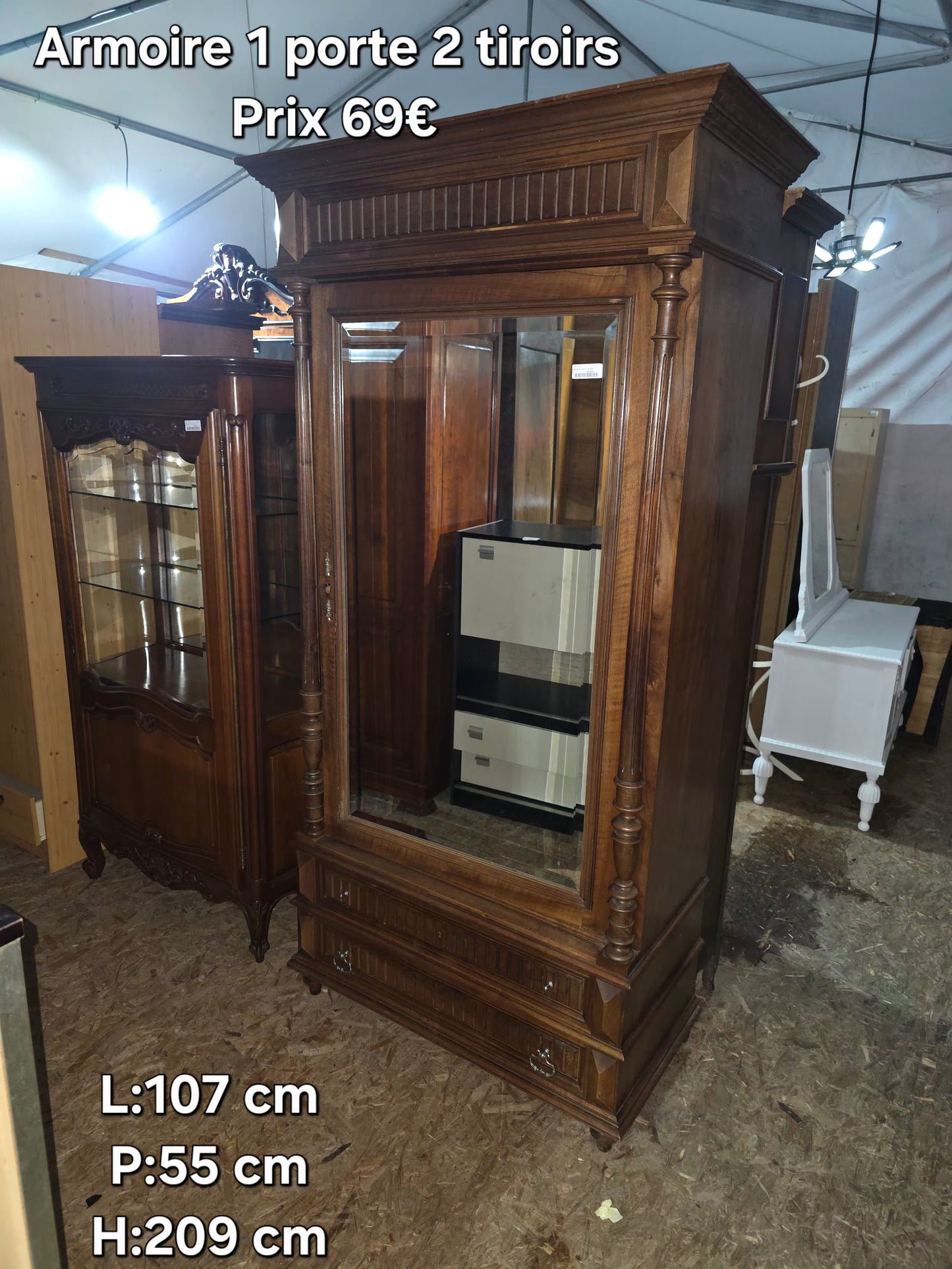 Armoire 1 porte 2 tiroirs 055064