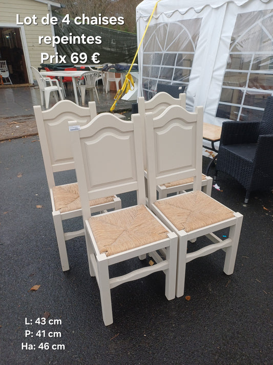 Lot de 4 chaises repeintes 053381