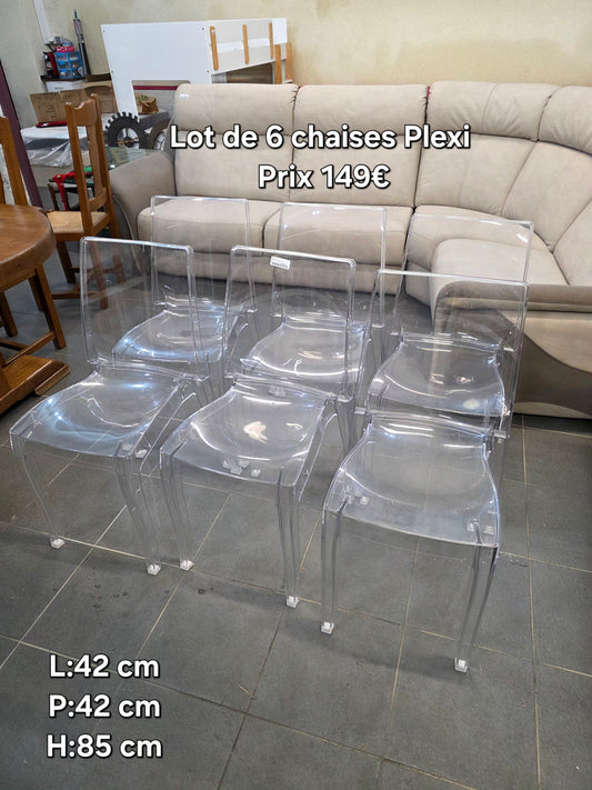 Lot de 6 chaises plexi 053942