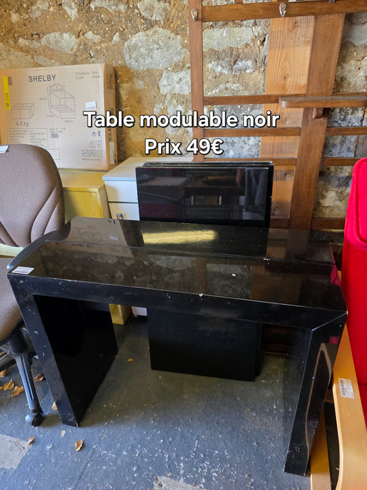 Table/console modulable noir laquée 043231