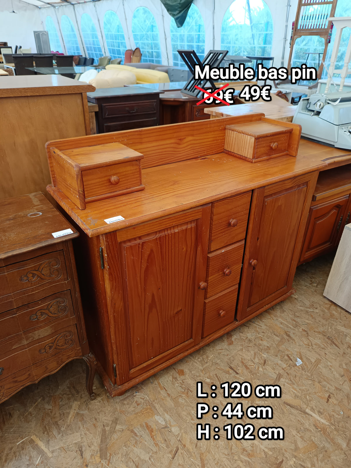 Meuble bas pin 065275