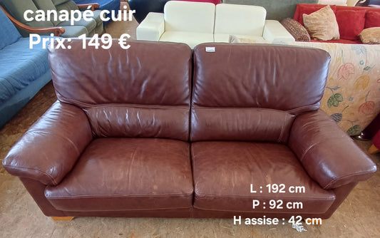 Canapé cuir marron 047049