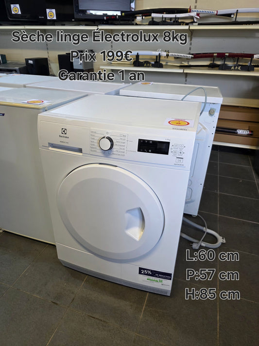Sèche linge Électrolux condensation 8kg 049054