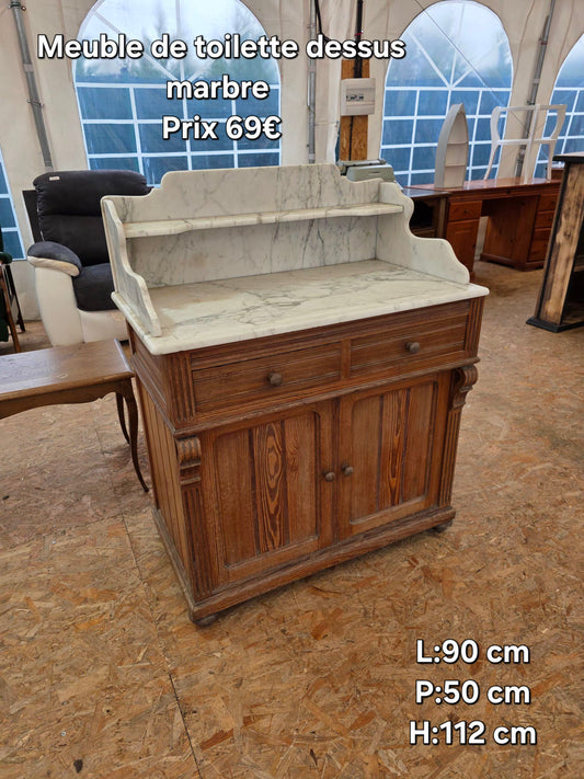 Meuble de toilette dessus marbre 054969